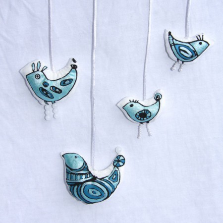 Ptáčci -šnůrky na svázání závěsů - série "Perleťáci"